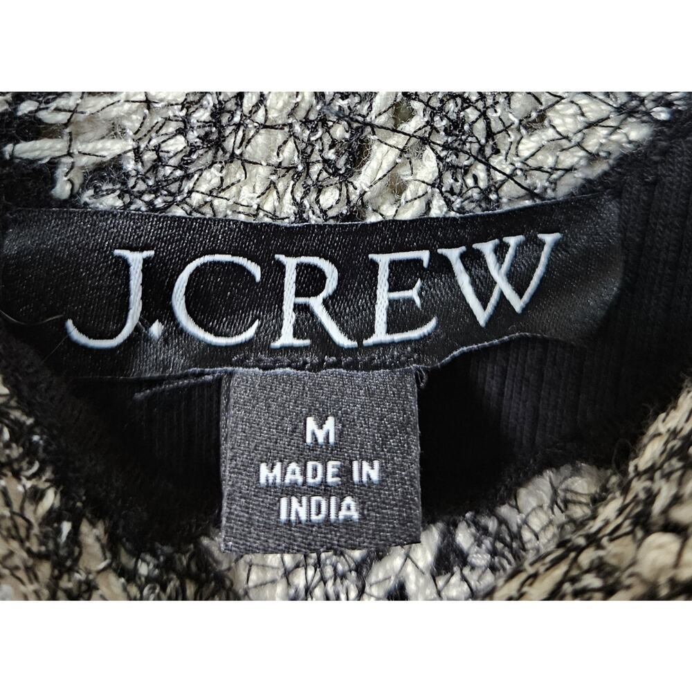 J CREW Women's M Crochet Mixy Dress Ankle Maxi Black Cream Spaghetti Straps - Picture 4 of 10